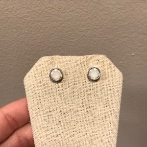 Glazed white ice earrings